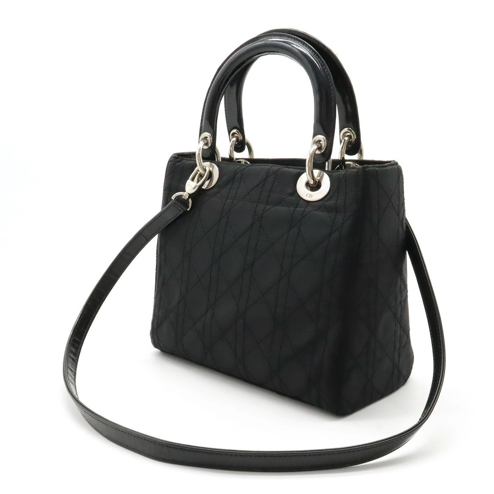 Dior  Lady Christian Cannage Shoulder 2way Bag Black